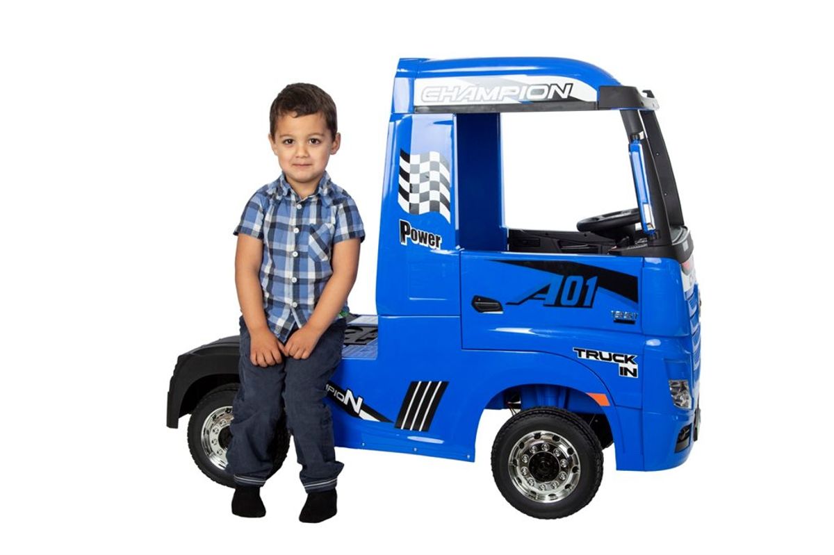 Mercedes lastebil - blå - 4x12V motorer - 2X12V batteri - blå