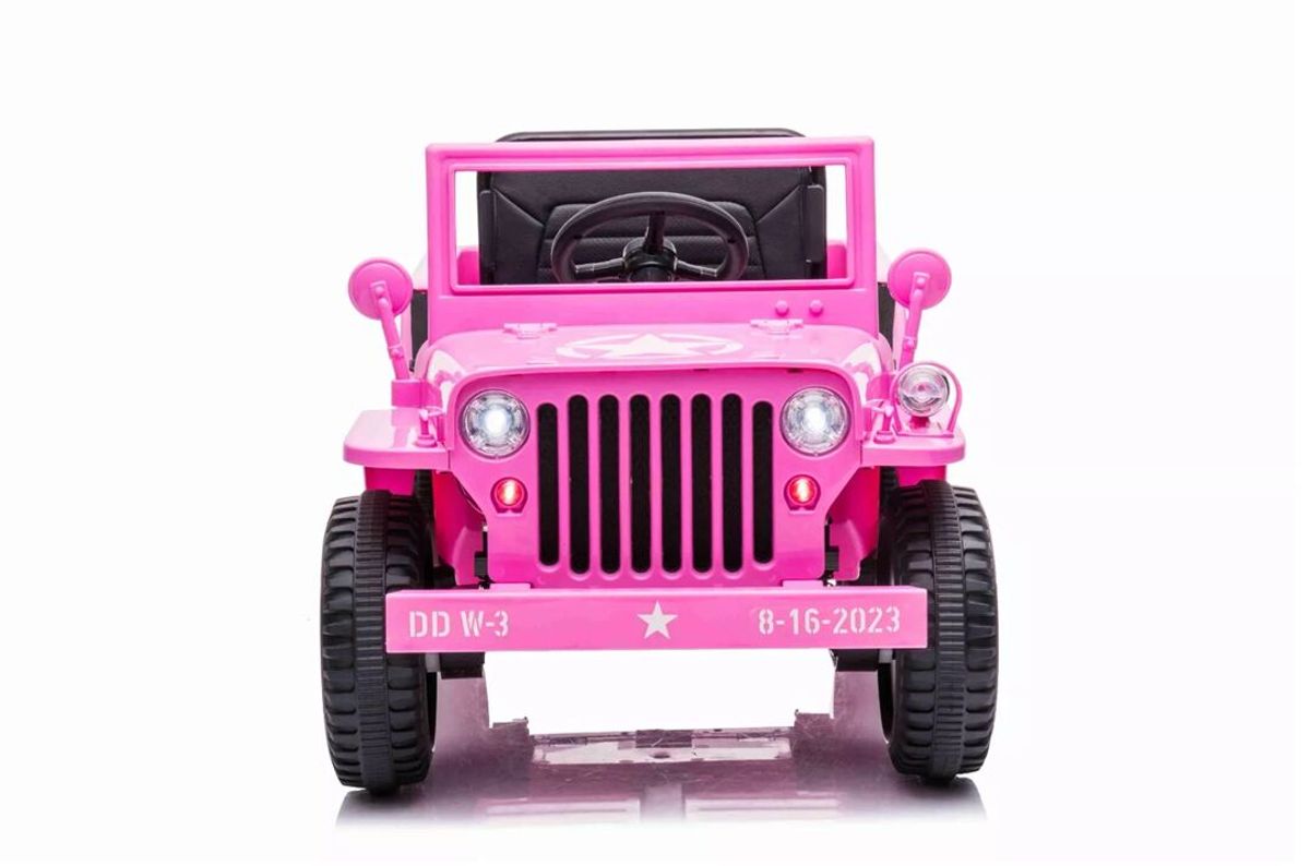 Willys Jeep elektrisk barnebil 12v - rosa