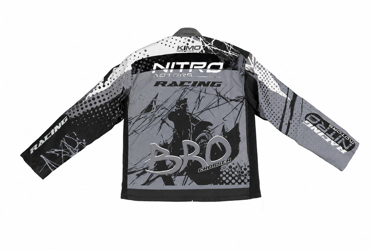 KIMO barne motocrossjakke med beskyttere sort