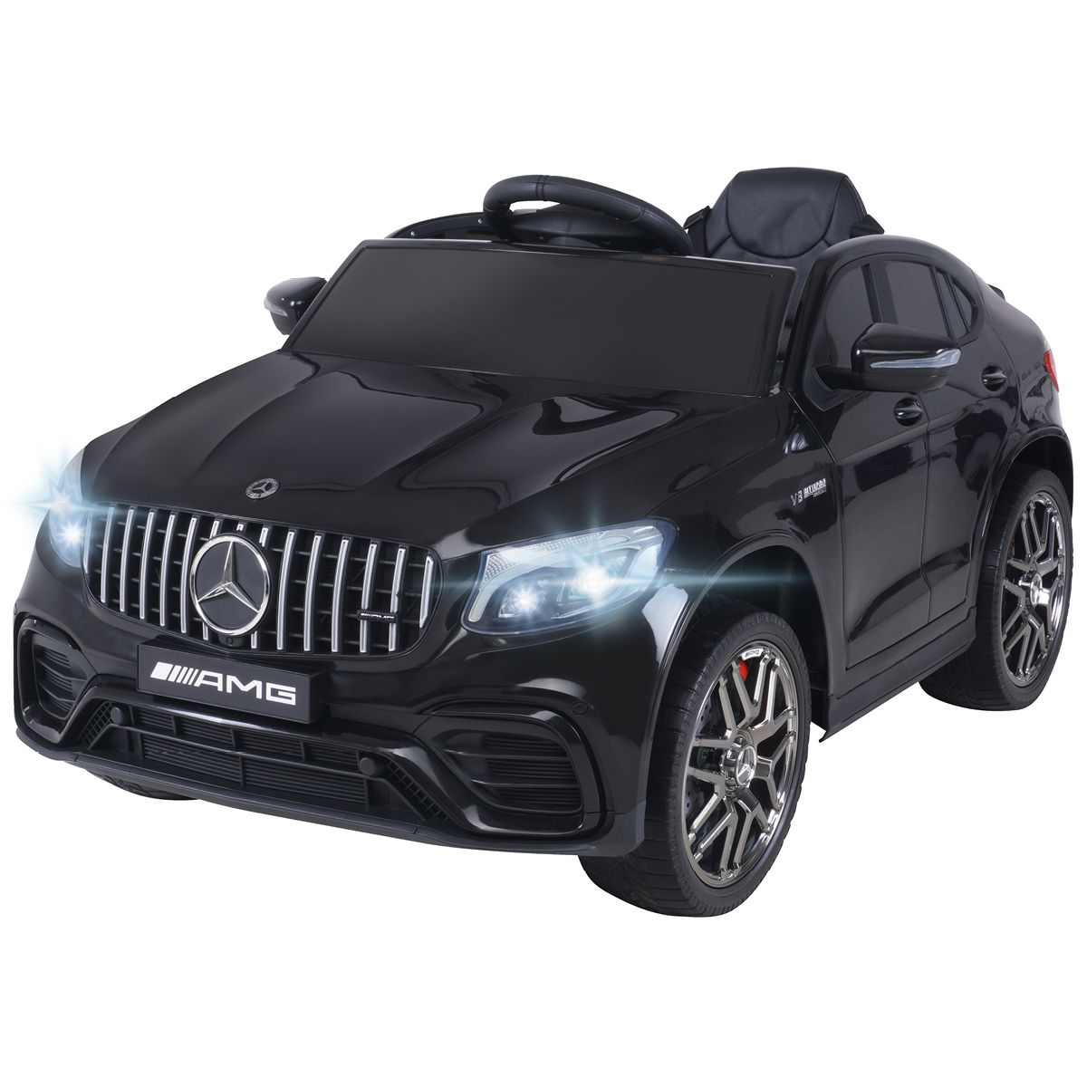 Elbil for barn Mercedes AMG GLC 63S Coupé - hvit/sort