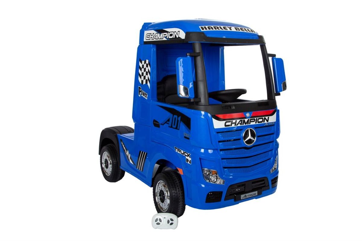 Mercedes lastebil - blå - 4x12V motorer - 2X12V batteri - blå