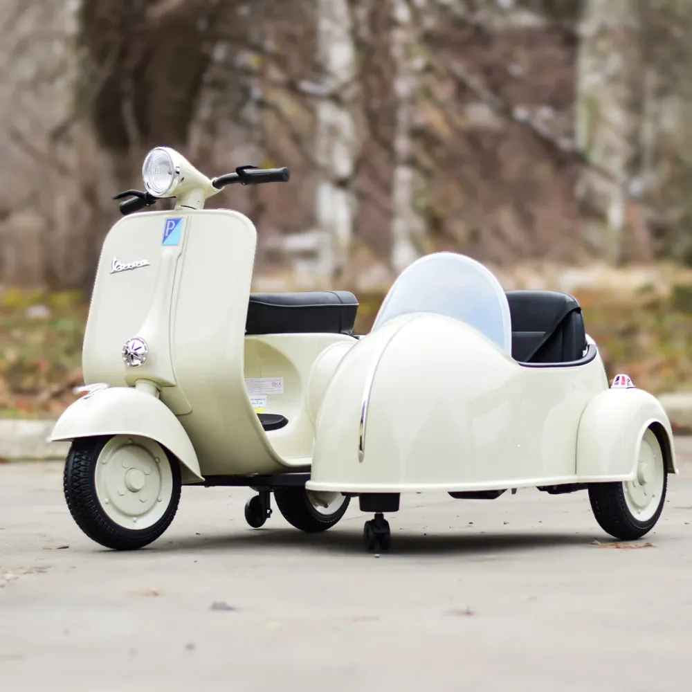 Vespa scooter for to barn 3-9 år - med revers