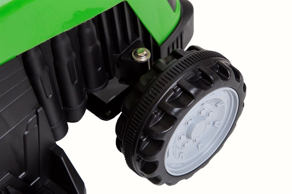 Azeno 6V elektrisk traktor med henger - grønn