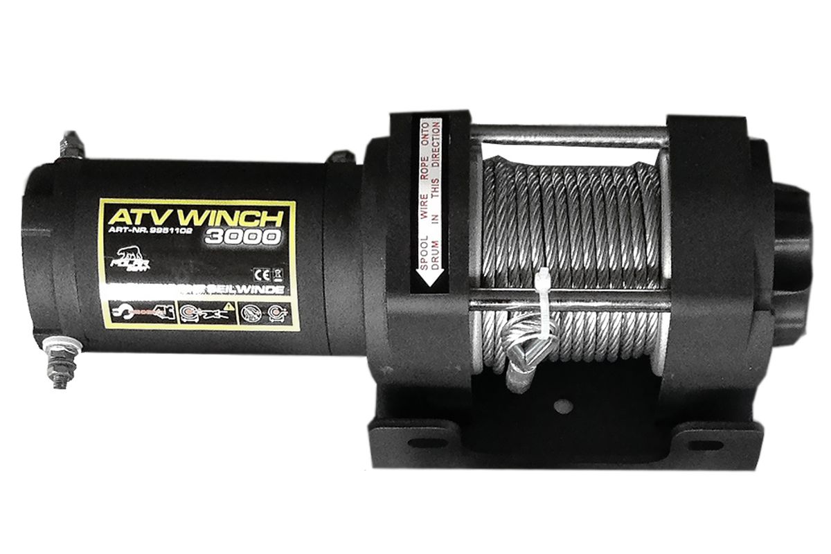 ATV vinsj 12V 3000lbs m/fjernkontroll