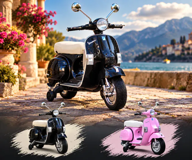 Hovedbilde Vespa scooter for barn 3-9 år - 70W 12V