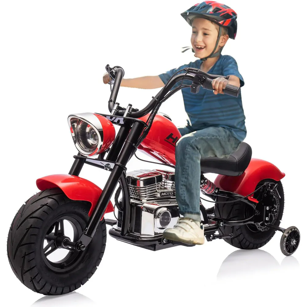 Elektrisk motorsykkel Old-School 300W 24V – Rød
