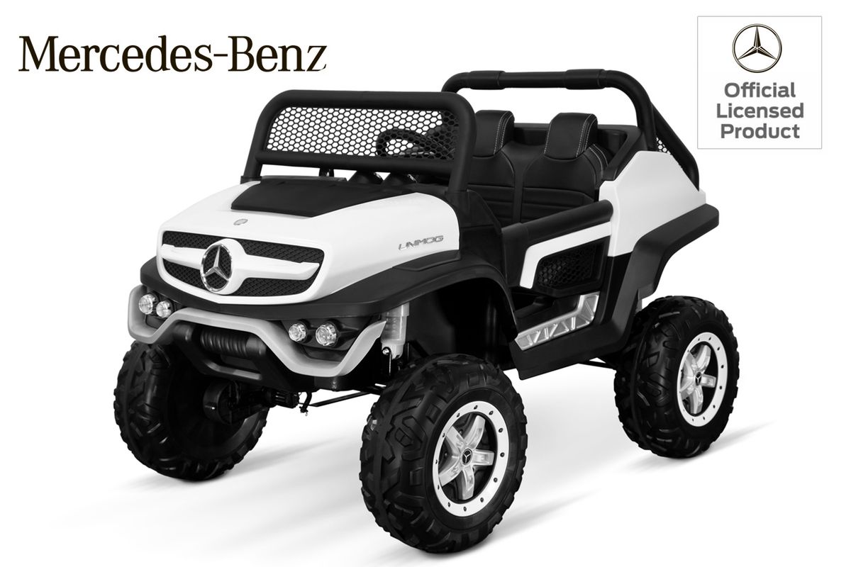 Mercedes Unimog barnebil 12V 4x4 2-seter med fjernkontroll og LED