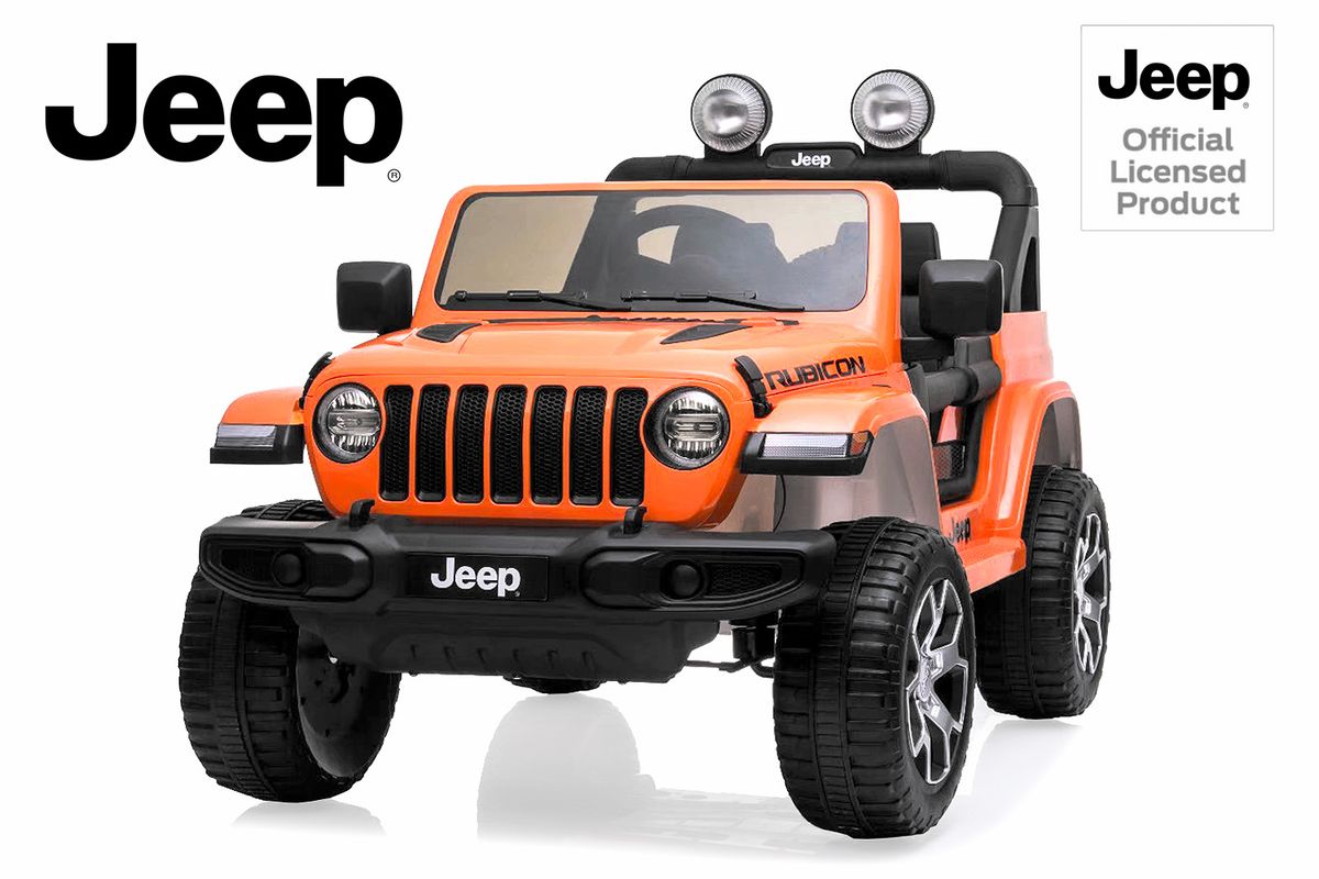 Jeep Wrangler Rubicon barnebil 12V 4x4 med LED og BT